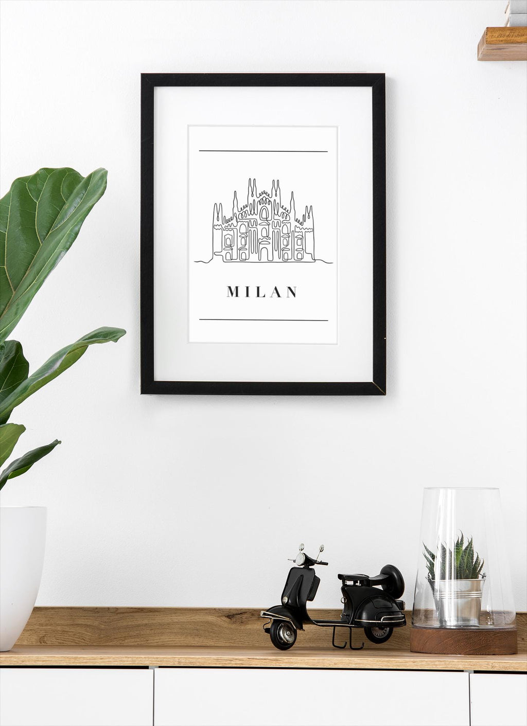 Milan Cathedral Line Art Print - Italy Travel Poster