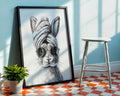 Funny Rabbit in Towel Art Print - Bunny Spa Day Bathroom Wall Art