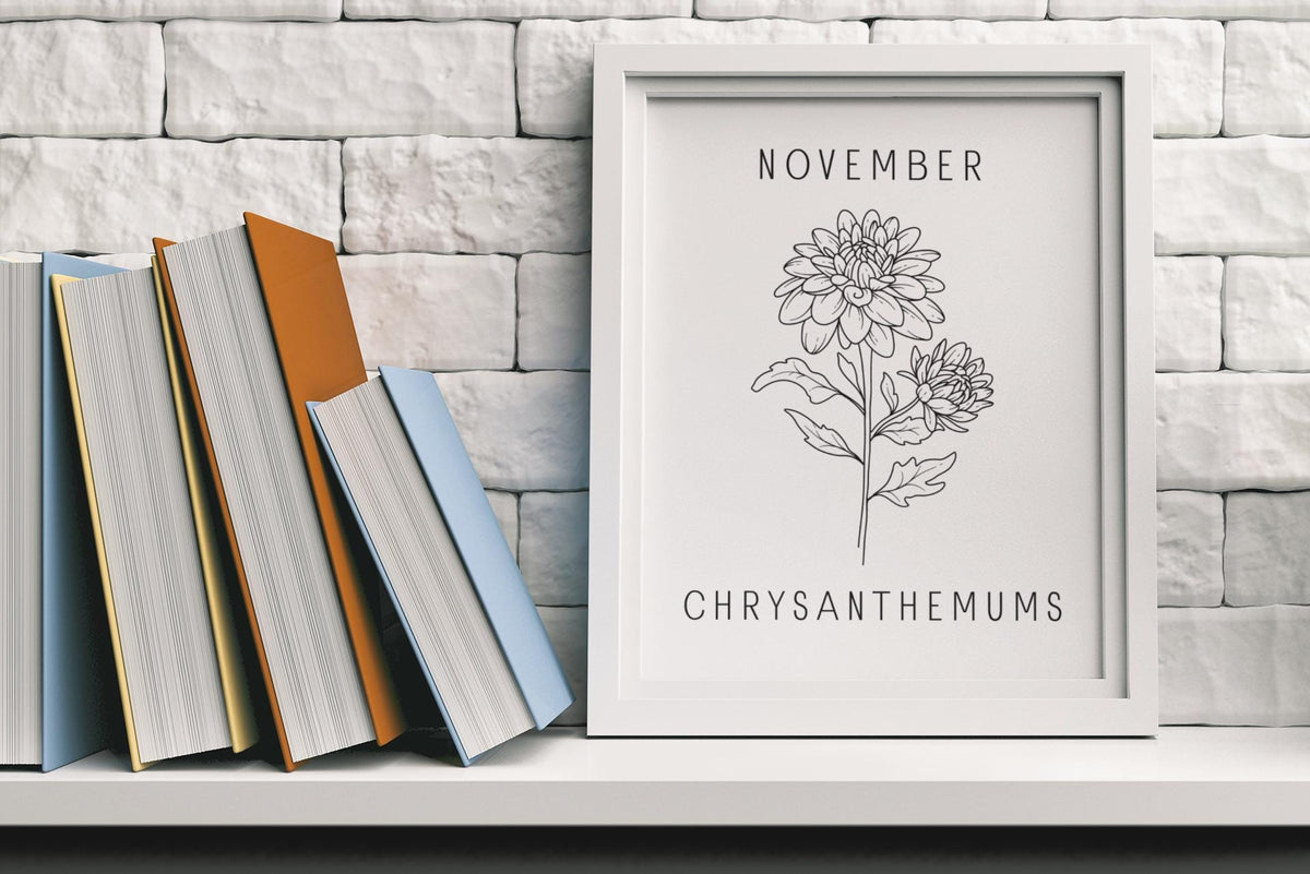 November Birth Flower Print - Chrysanthemum Wall Art