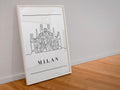 Milan Cathedral Line Art Print - Italy Travel Poster