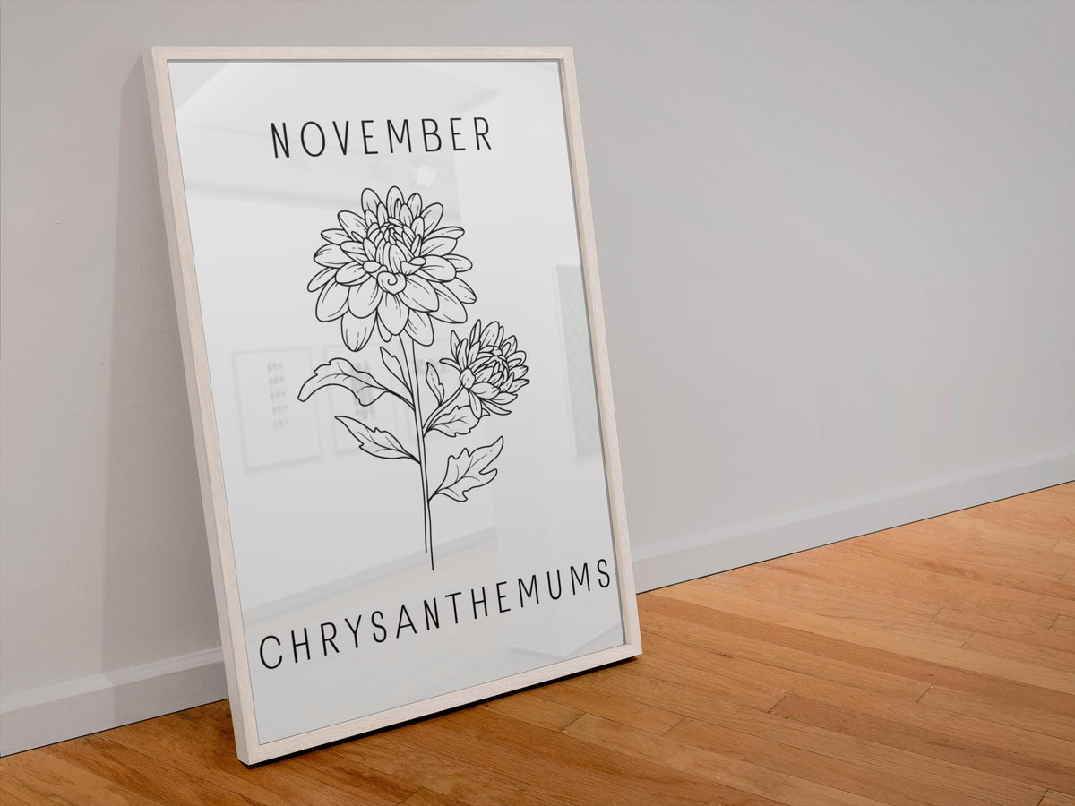 November Birth Flower Print - Chrysanthemum Wall Art